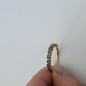 Anniversary wedding band, 10k yellow gold with diamonds